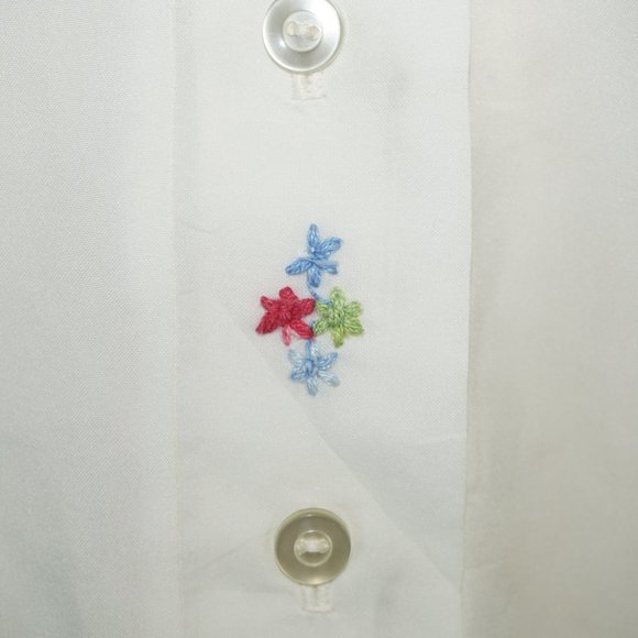 Vintage 70s ILGWU Embroidered Floral Peasant Blouse - Picture 5 of 12